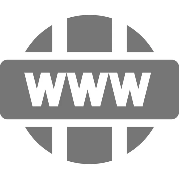 Nätverk Världen Över Webb Www Ikon Solid Stil — Stock vektor
