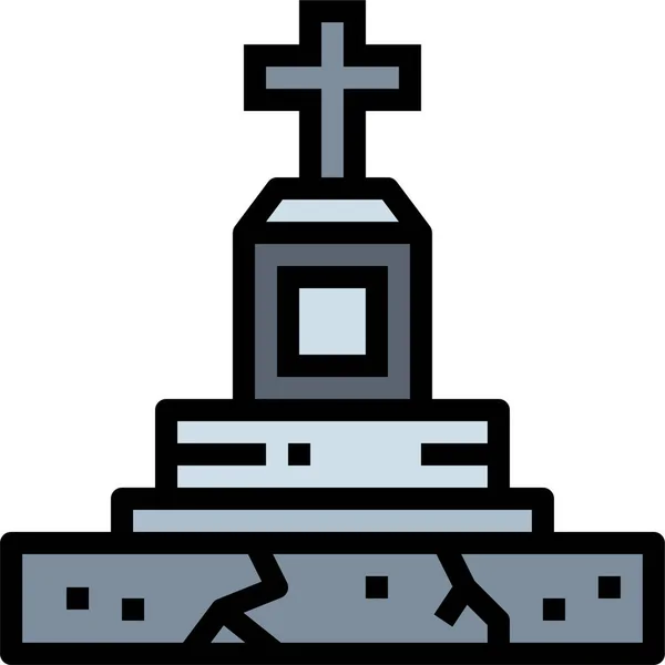 Икона Похоронной Могилы Стиле Филдсхем — стоковый вектор