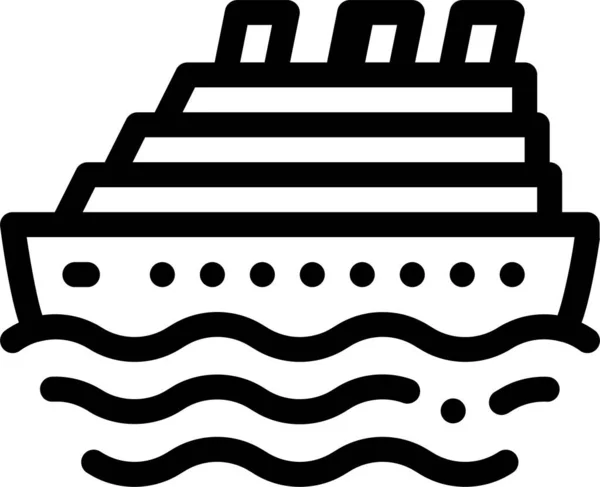 Cruise Schip Strand Icoon — Stockvector