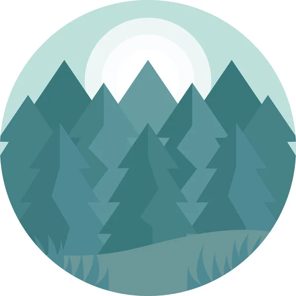 Ikona Krajobrazu Drzew Leśnych — Wektor stockowy