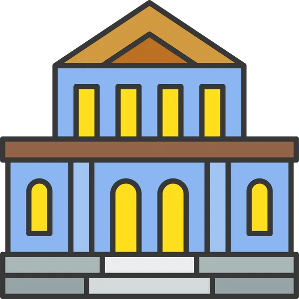 Икона Архитектурного Строительства Города Стиле Filledoutline — стоковый вектор