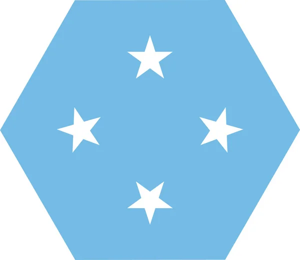 Bandiera Paese Icona Micronesia Stile Piatto — Vettoriale Stock