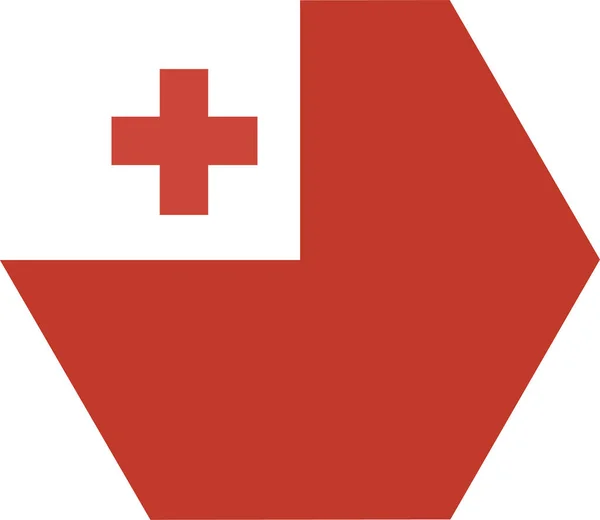 Círculo Bandera Tonga Icono Estilo Plano — Vector de stock