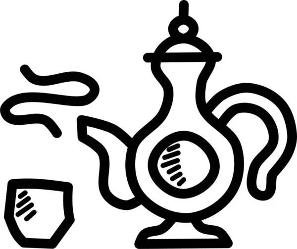 Icono Ramadán Islam Iftar Estilo Dibujado Mano — Archivo Imágenes Vectoriales