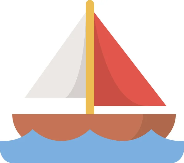 Boat Leisure Nautical Icon Flat Style — Stock Vector