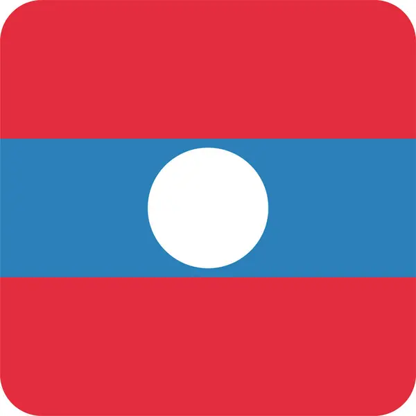 Ülke Bayrağı Laos Simgesi Düz Stil — Stok Vektör