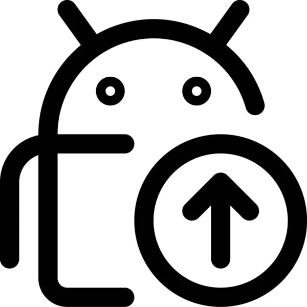 Android Subir Icono Estilo Esquema — Vector de stock