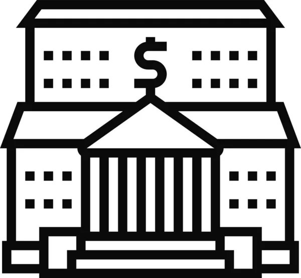 Architecture Bank Building Icon — Stock Vector