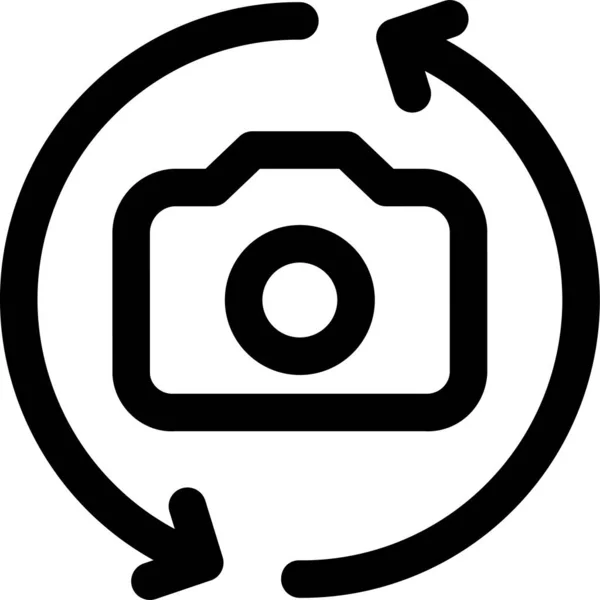 Configurações Câmera Flip Ícone Estilo Esboço — Vetor de Stock