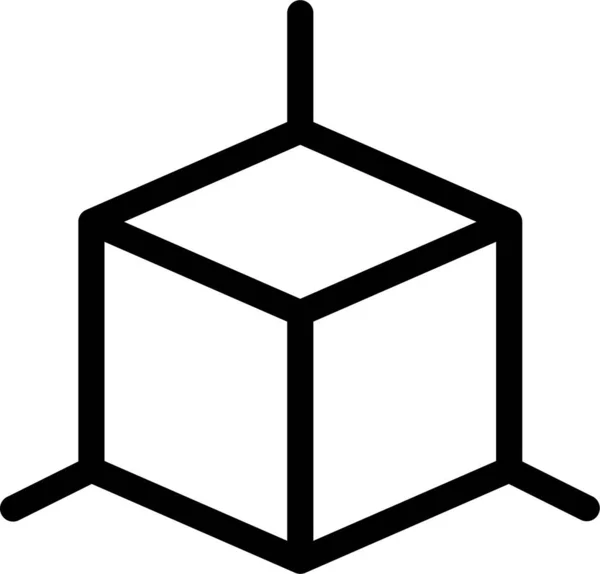 Icono Cubo Esquina Caja Estilo Contorno — Archivo Imágenes Vectoriales