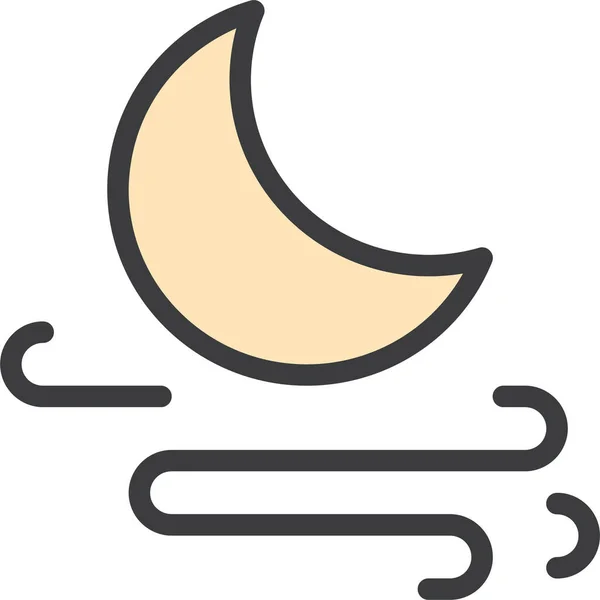 Forecast Moon Night Icon Filledoutline Style — Stock Vector