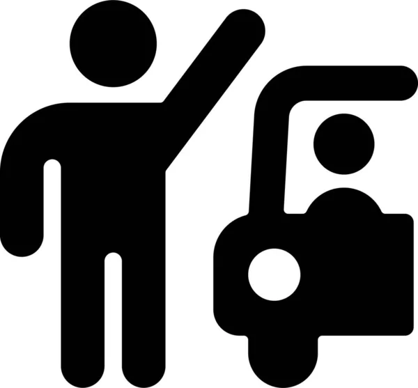 Taxi Menschliche Reise Ikone Solidem Stil — Stockvektor