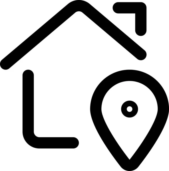 Icono Acción Inmobiliaria Estilo Esquema — Vector de stock