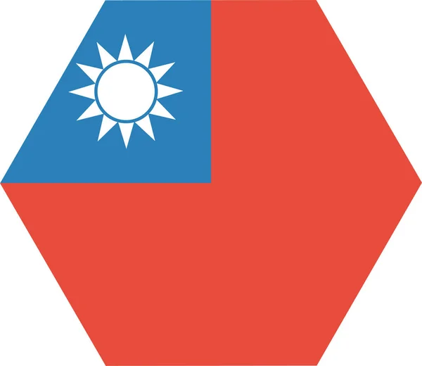 Bandeira Taiwan Asiático Ícone Estilo Plano — Vetor de Stock