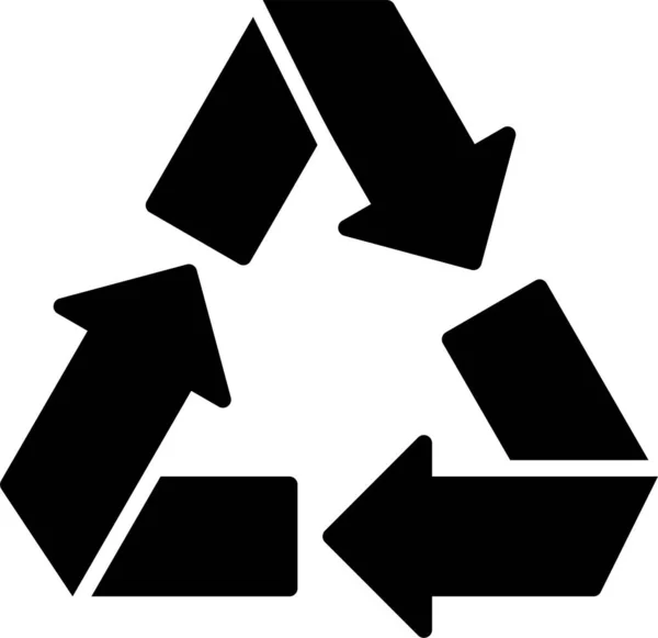 Recycling Zeichen Symbol Soliden Stil Recyceln — Stockvektor