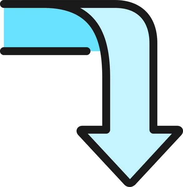 Diagram Arrow Bend Icon Filledoutline Style — Stock Vector