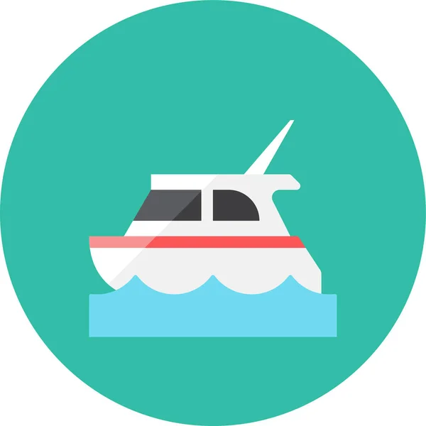Yacht Flat Tourismhotelshospitality Icon Flat Style — Stock Vector