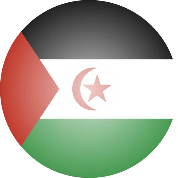 Ülke Bayrağı Sahara Simgesi Rozet Stili — Stok Vektör