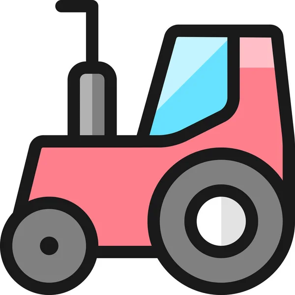 Baumaschinen Traktor Ikone Umrissstil — Stockvektor