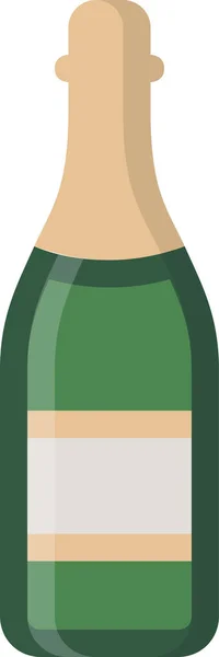 Botella Champán Icono Fiesta Estilo Plano — Vector de stock