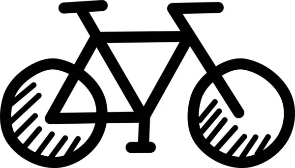 Ícone Ciclo Bicicleta Atividade Estilo Desenhado Mão — Vetor de Stock
