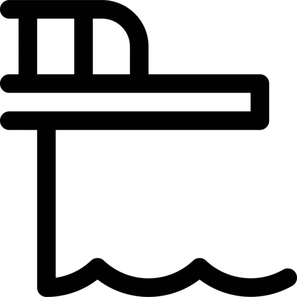 Значок Дошки Басейну Контурному Стилі — стоковий вектор