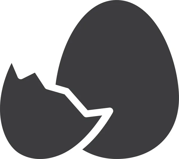 Chickling Velikonoční Vejce Ikona Pevném Stylu — Stockový vektor