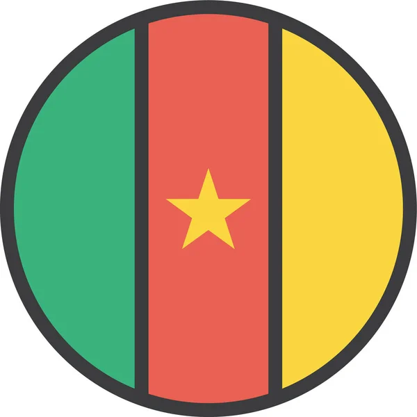 Camerún Africano Icono Camerunés Estilo Filledoutline — Vector de stock