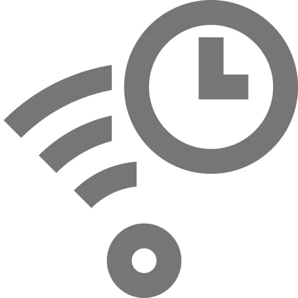 Signal Wifi Clock Icon Solid Style — Stock Vector