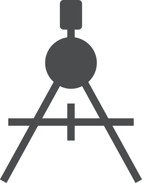 Bússola Desenho Ícone Geometria Estilo Sólido — Vetor de Stock