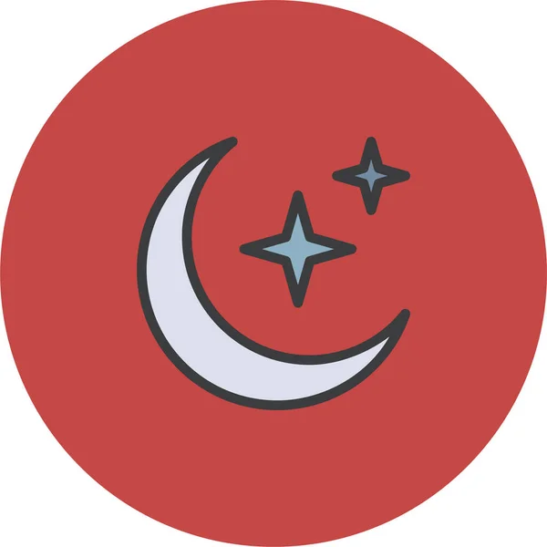 Crescente Ícone Ramadã Islâmico Estilo Filledoutline — Vetor de Stock