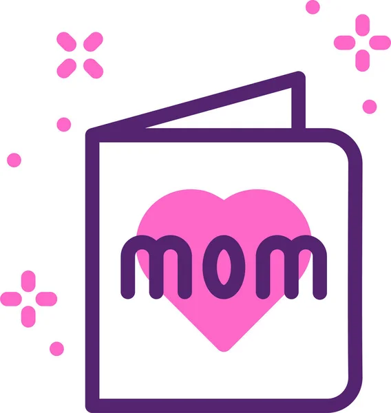 Karte Tag Gruß Ikone Muttertags Kategorie — Stockvektor