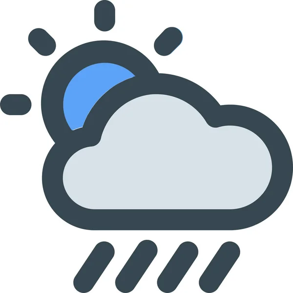 Cloud Rain Rainy Icon Filledoutline Style — Stock Vector