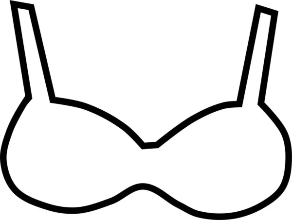 Soutien Gorge Robe Icône Dans Style Contour — Image vectorielle