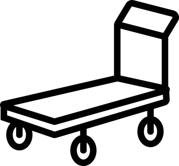 Främre Handvagn Transport Ikon — Stock vektor