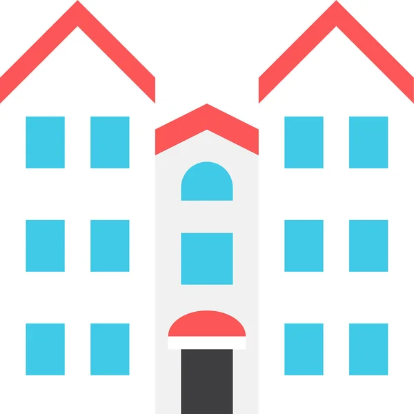 平板式公寓楼图标 — 图库矢量图片