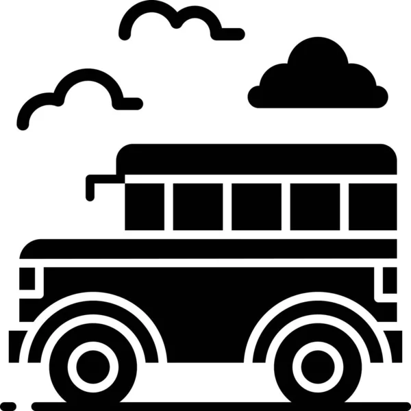 Icona Del Veicolo Van Bus — Vettoriale Stock
