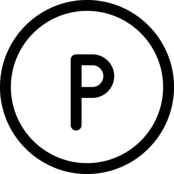 Znak Drogowy Parking Ikona Stylu Zarysu — Wektor stockowy