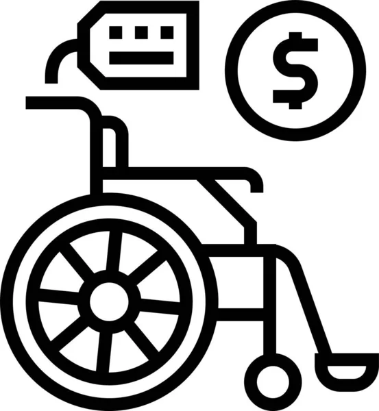 Wheel Service Chair Icon — Stock Vector