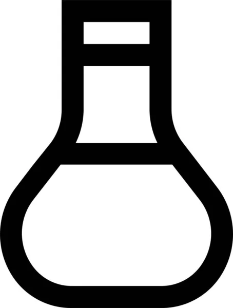 烧杯化学实验图标的轮廓风格 — 图库矢量图片
