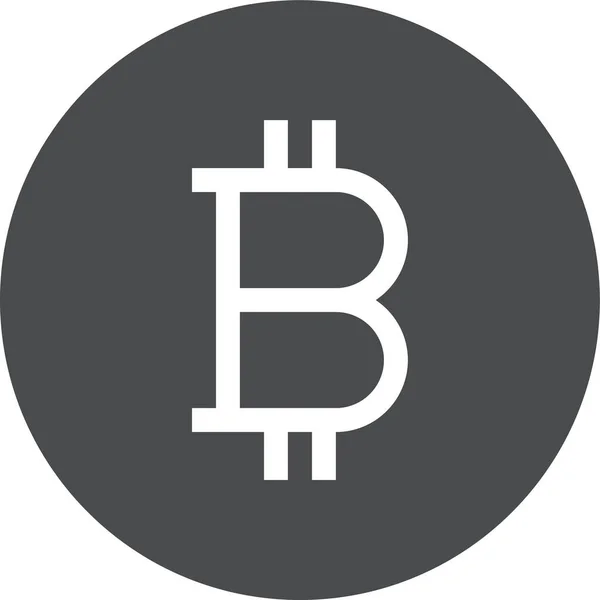 Ikona Bitcoin Blockchain Mince Pevném Stylu — Stockový vektor