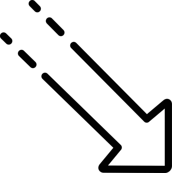 Arrow Corner Dash Icon Outline Style — Stock Vector