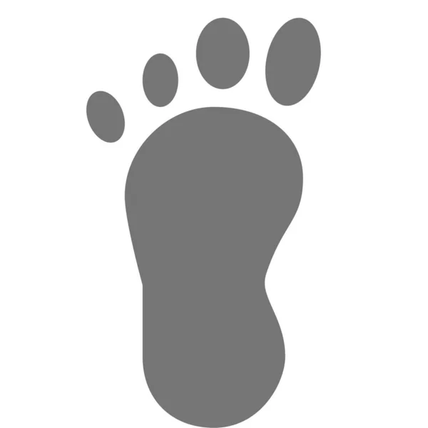 Footprint Foot Solid Icon Solid Style — Stock Vector