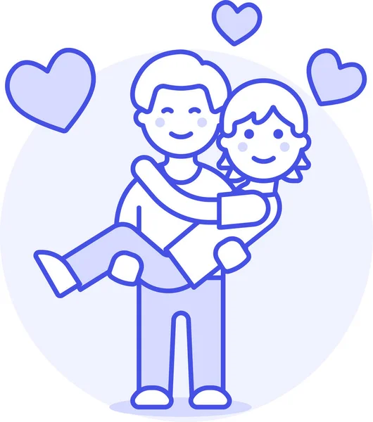 Couple Gay Happy Icon Filledoutline Style — Stock Vector