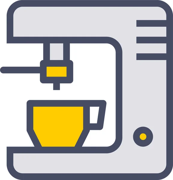 Gerät Kaffeetasse Symbol Filedoutline Stil — Stockvektor