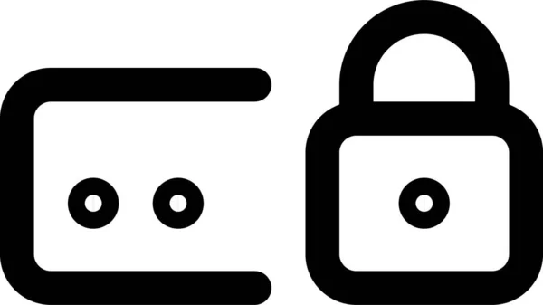 Type Security Padlock Icon Outline Style — Stock Vector
