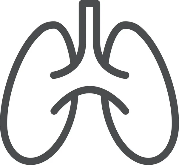 Lungs Anatomy Body Icon Outline Style — Stock Vector