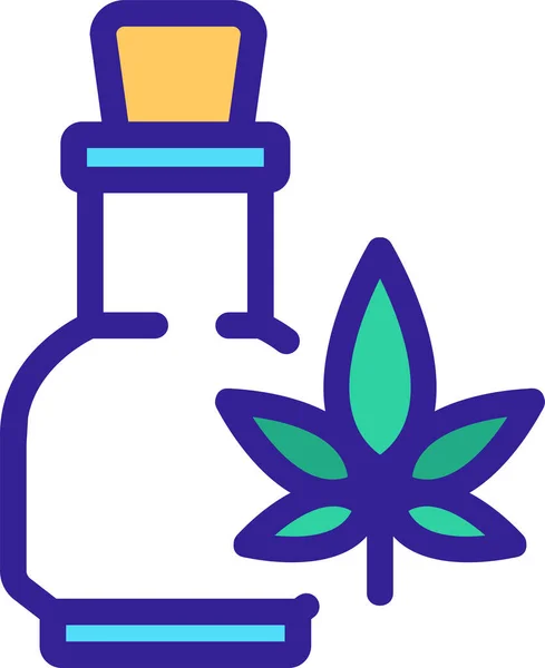 Bottle Cannabis Cbd Icon — Stock Vector