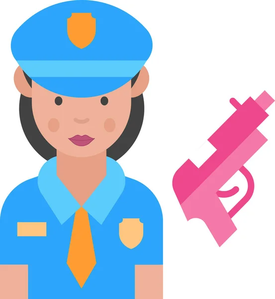 Polis Officer Kvinnor Jobb Ikon — Stock vektor