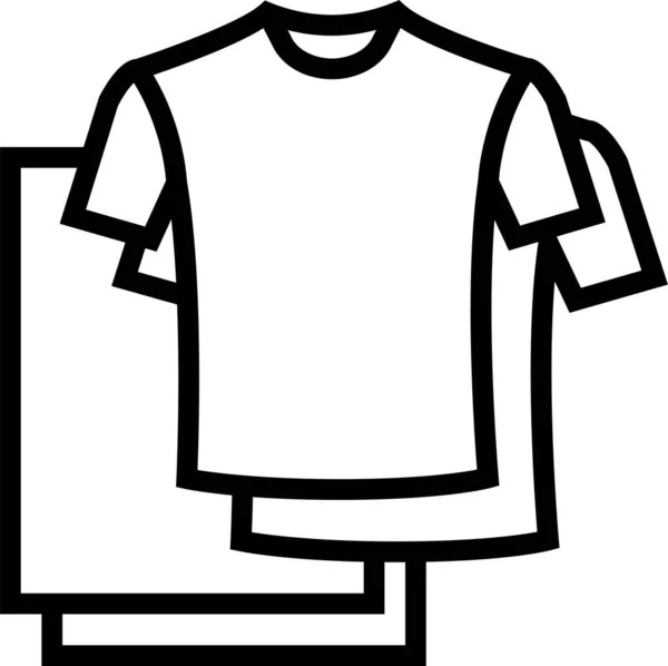 T恤衫 轮廓风格的纺织品图标 — 图库矢量图片